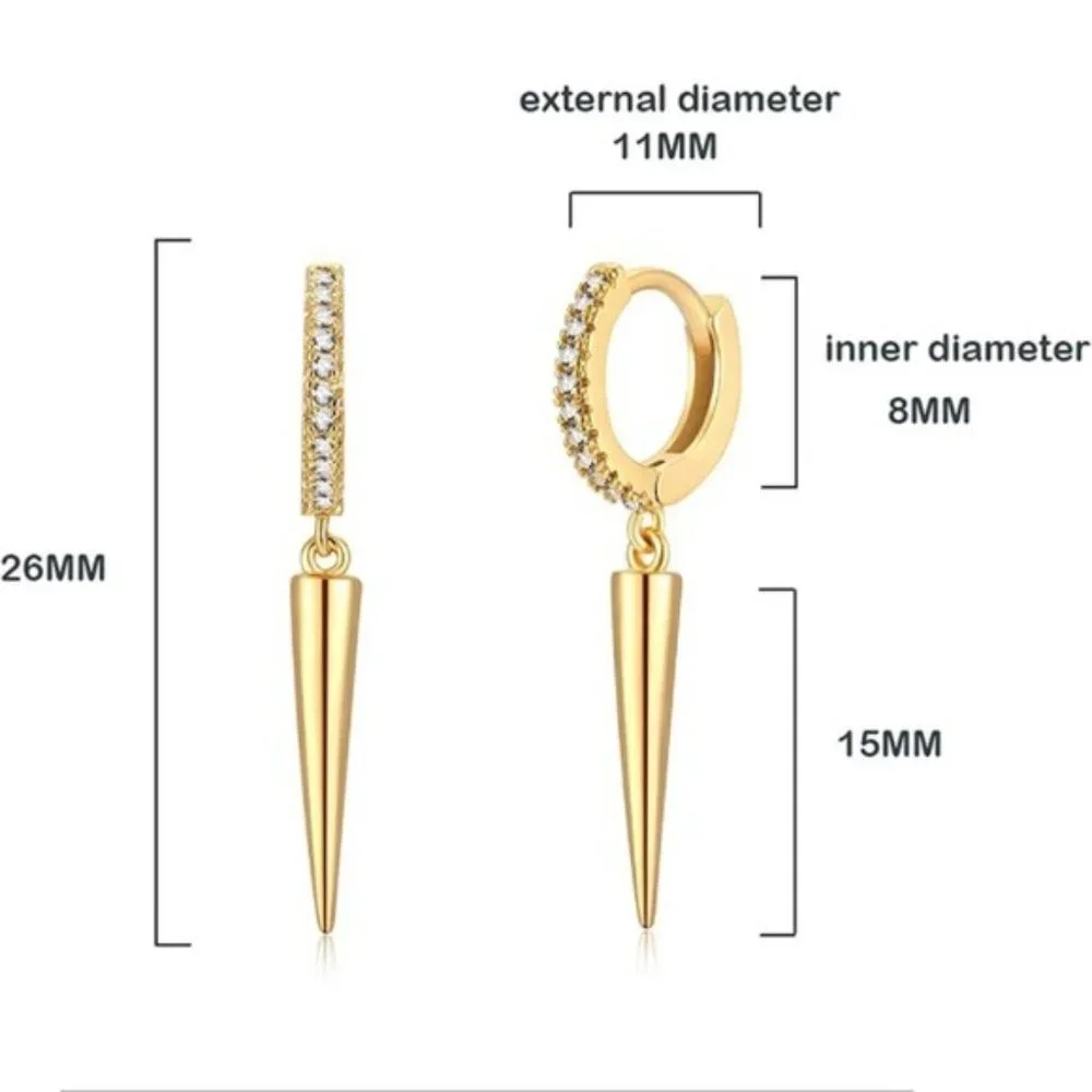 Spike Gold Drop Earrings